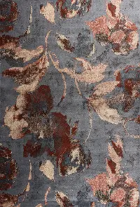 Aden 5 x 8 Floral Red and Gray Area Rug