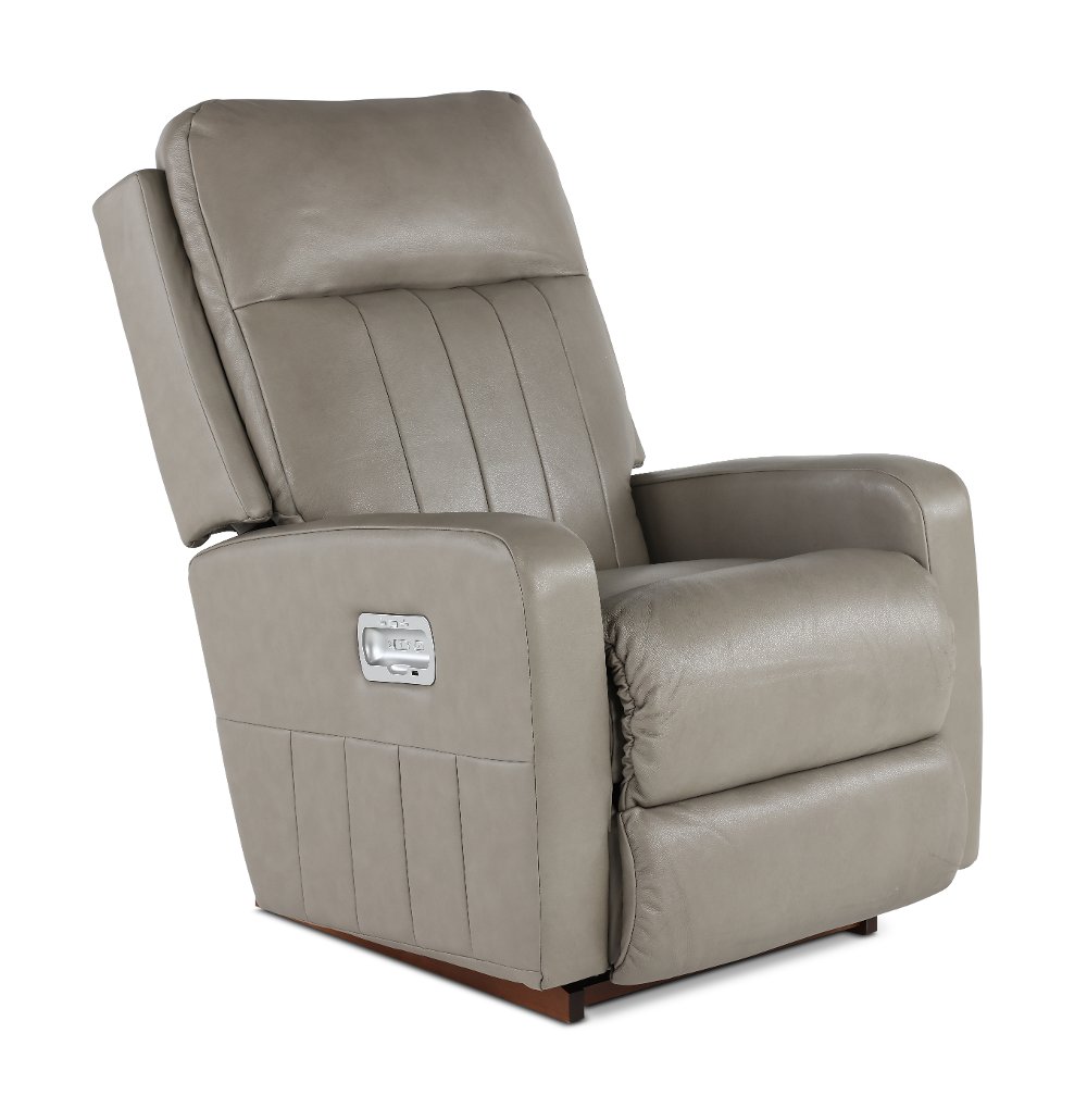 Finley Pewter Power Rocker Recliner with Headrest and Lumbar Support
