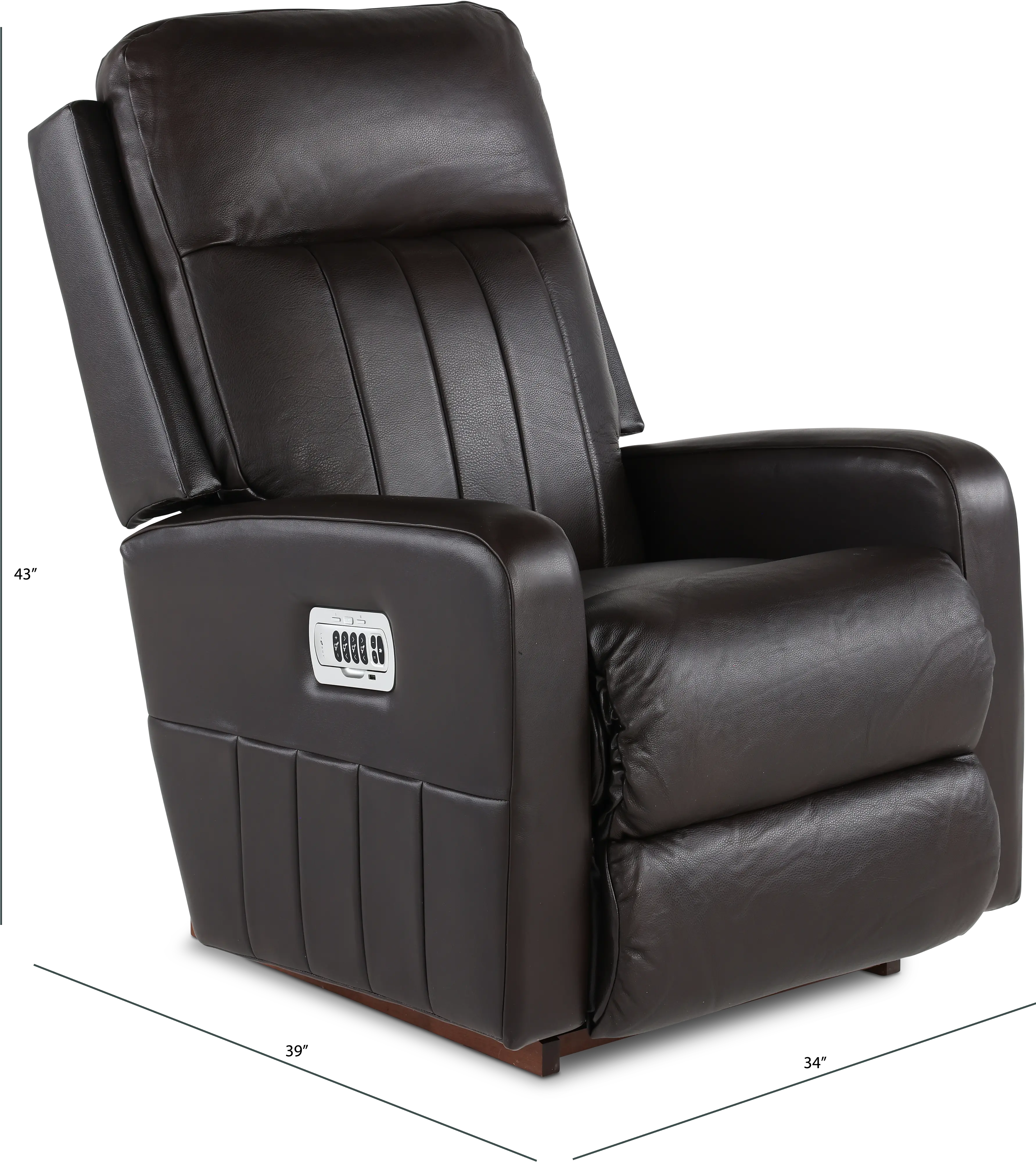 10X-747-RW/LB172979 Finley Chocolate Power Rocker Recliner with Headrest and Lumbar Support-3