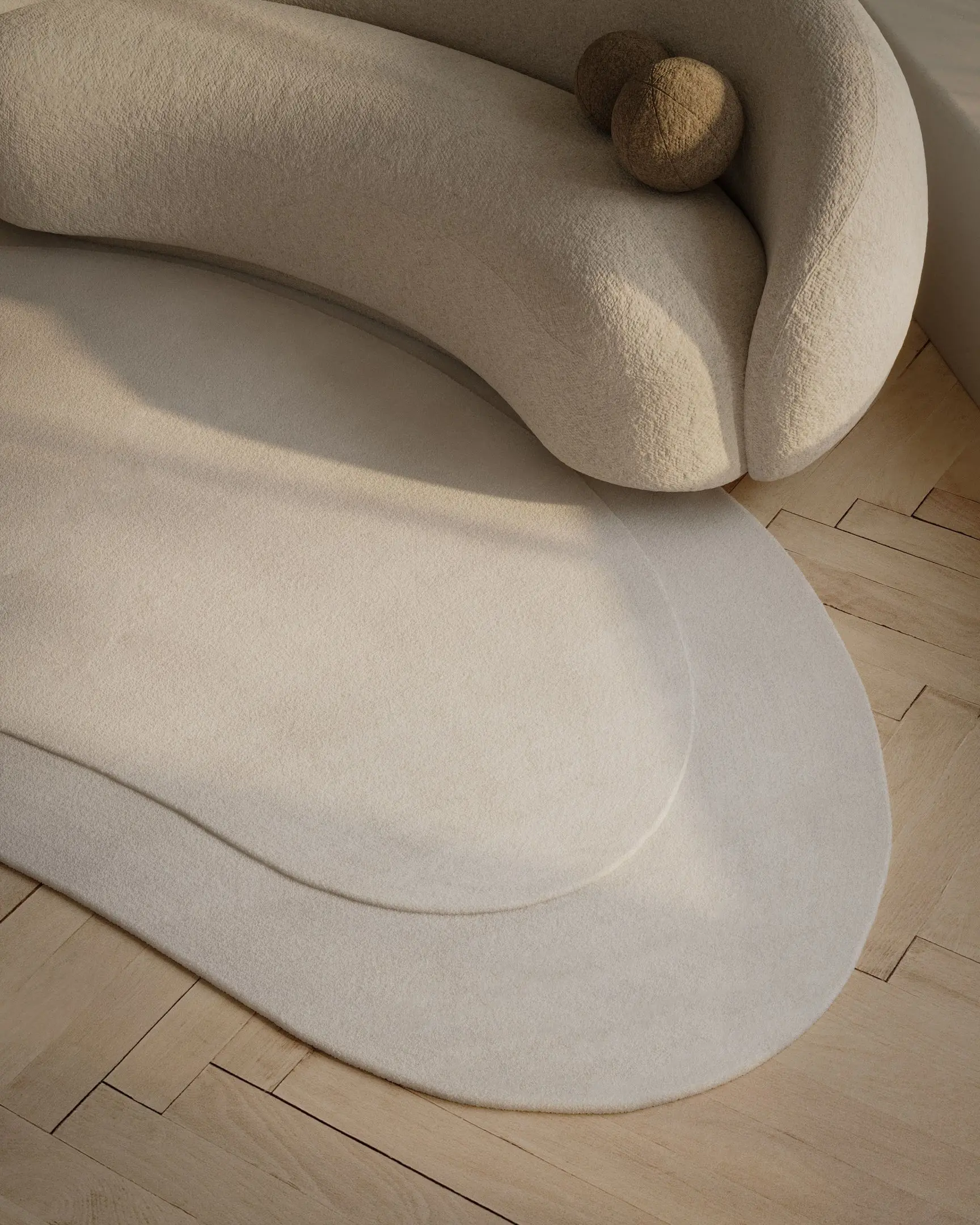 Claude 7 x 11 Ivory Kidney Area Rug-10
