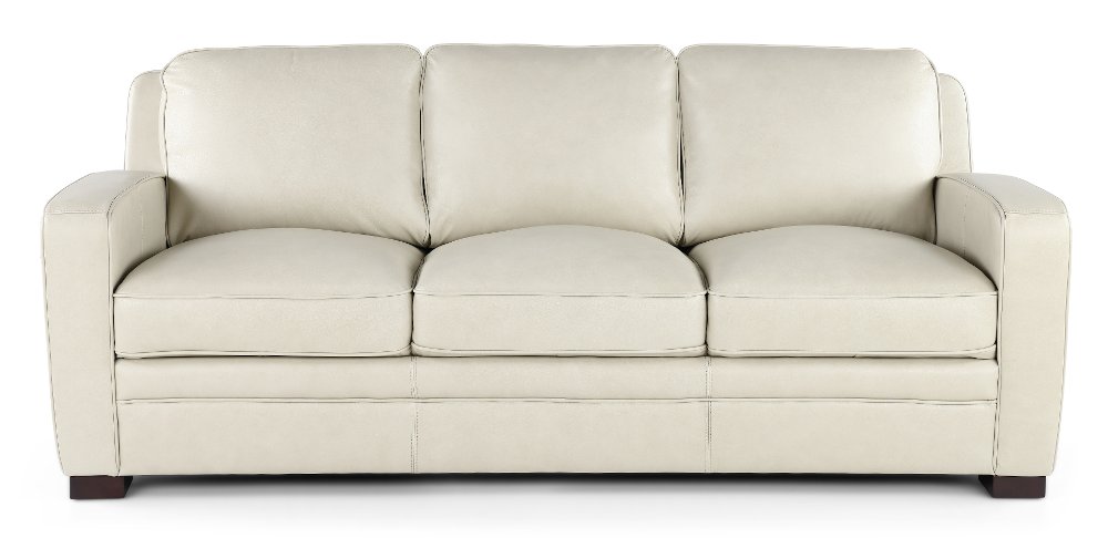 Stallion Ivory White Leather Sofa