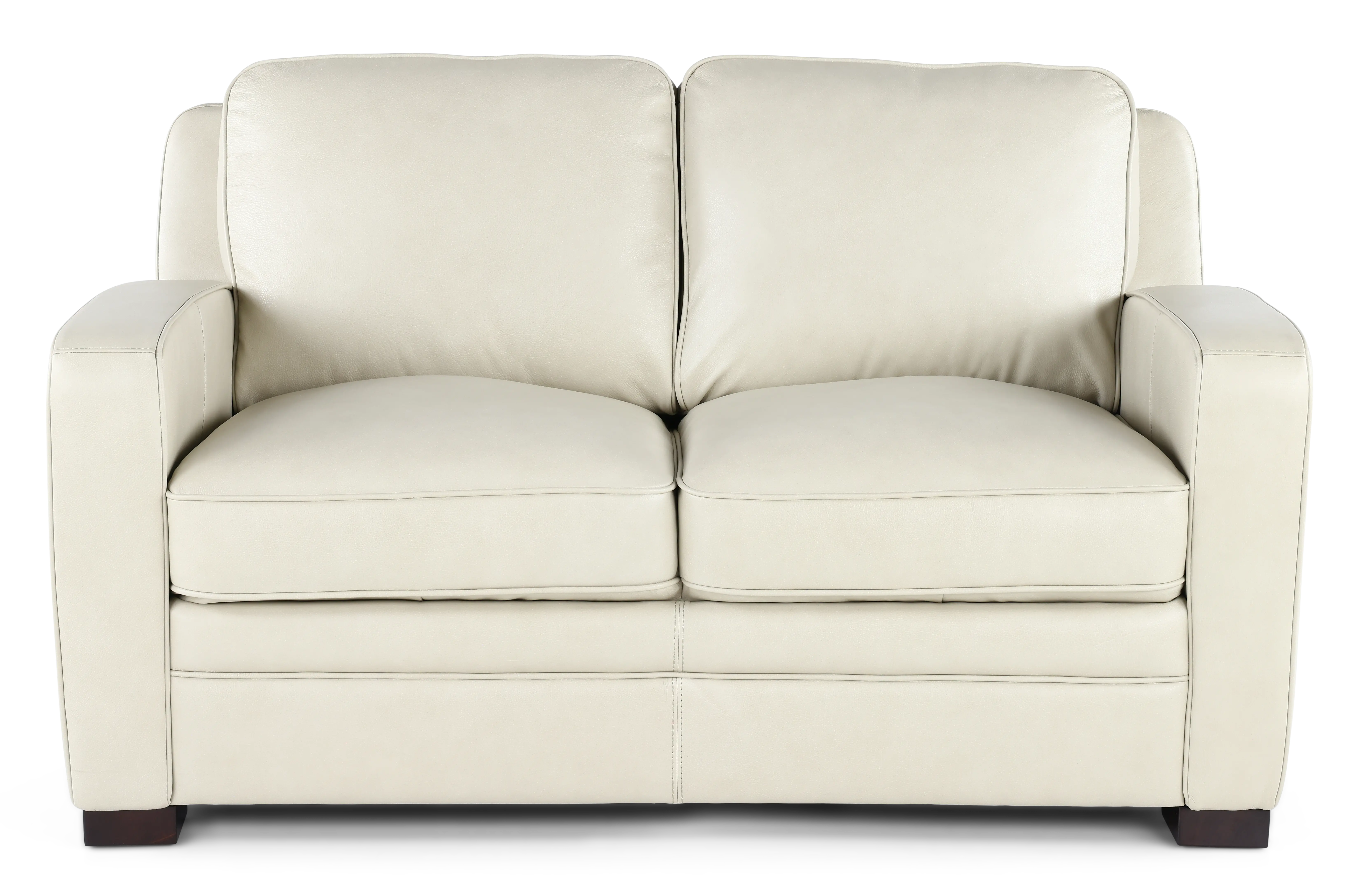 Stallion Ivory White Leather Loveseat-1