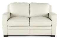 Stallion Ivory White Leather Loveseat