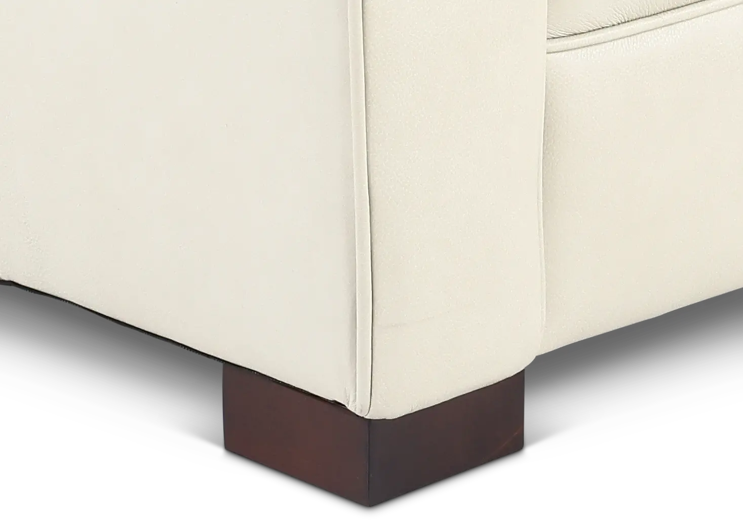 Stallion Ivory White Leather Loveseat-2