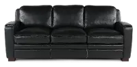 Stallion Black Leather Sofa