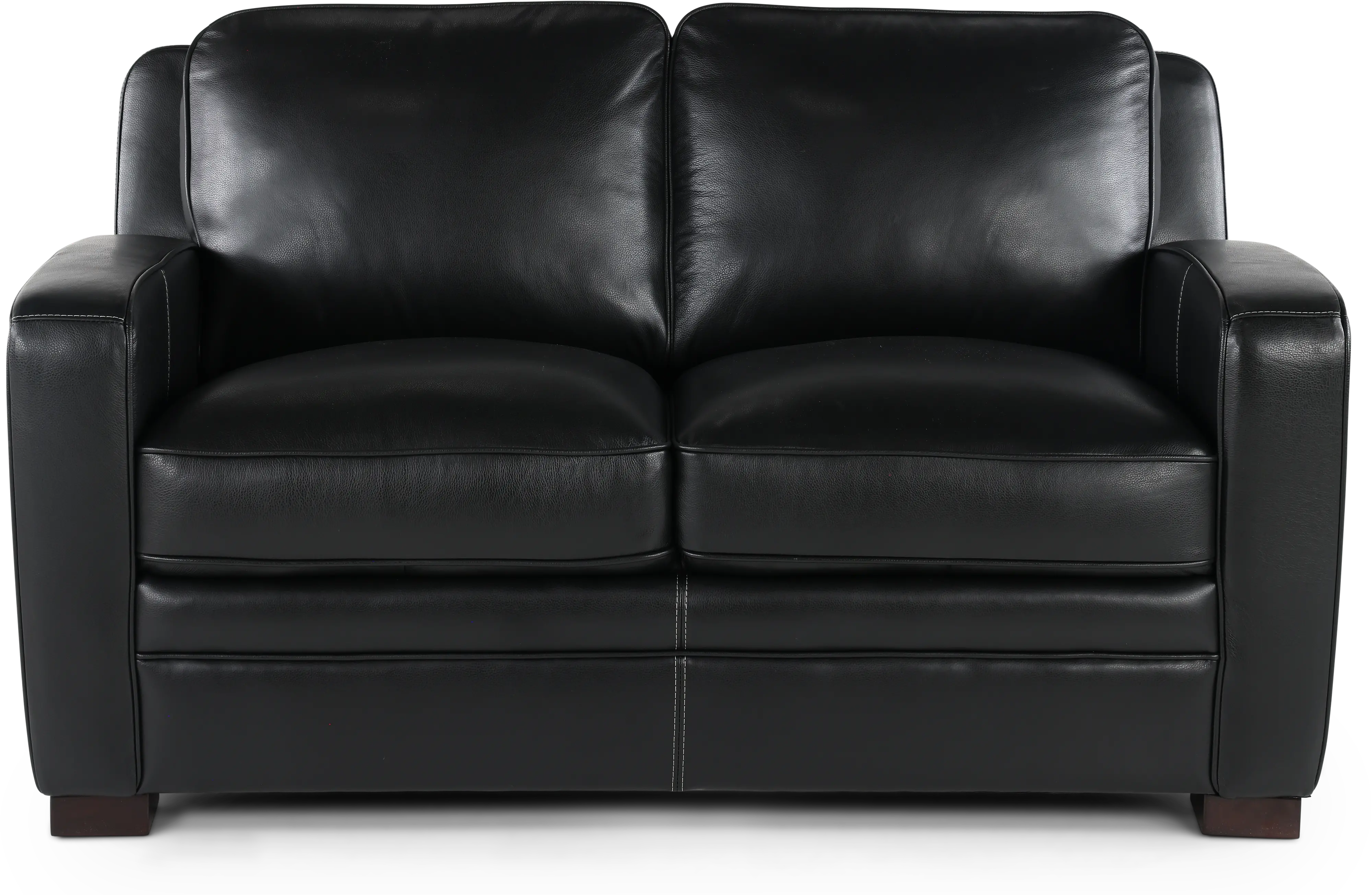 Stallion Black Leather Loveseat-1