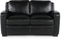 Stallion Black Leather Loveseat