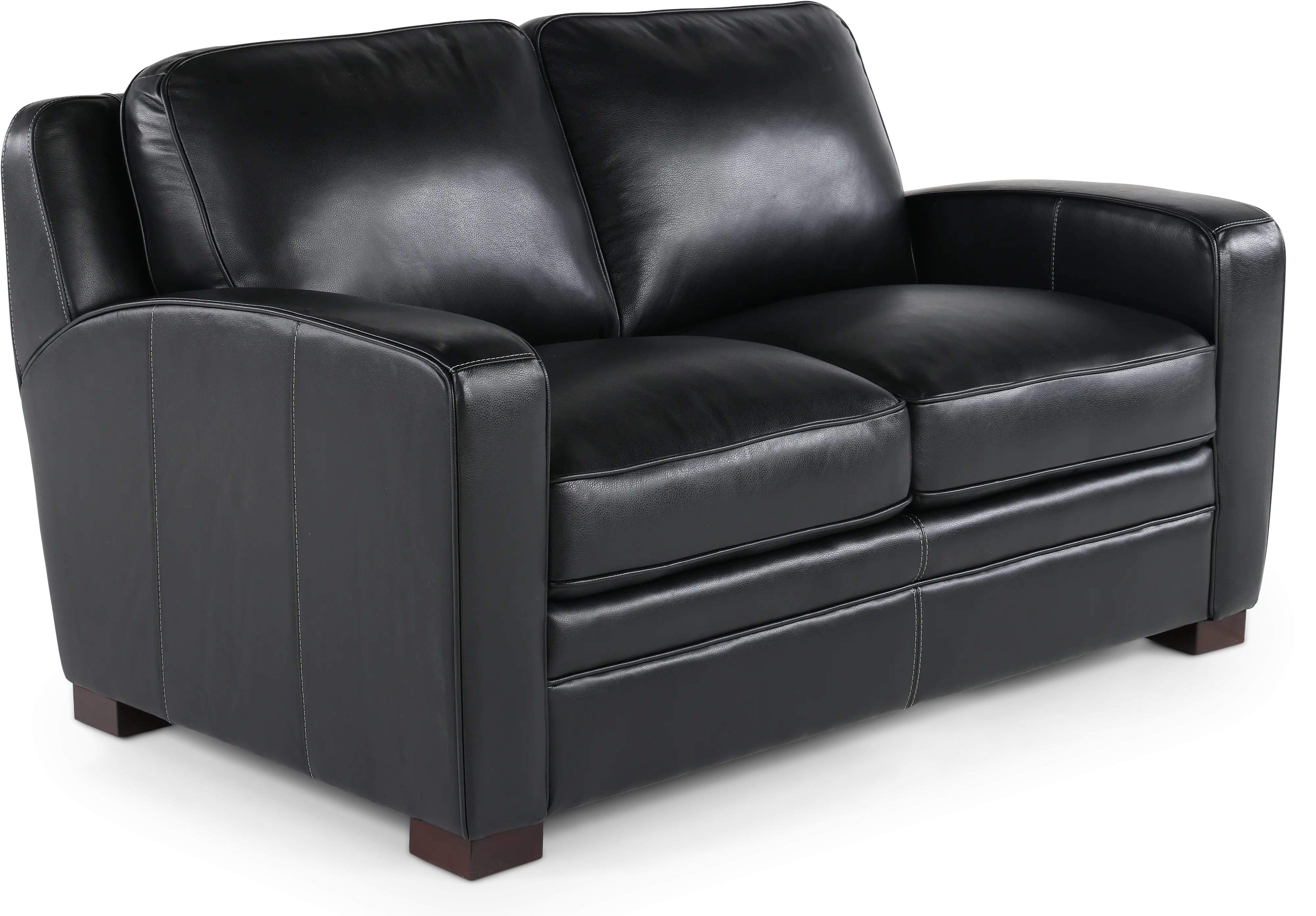 Stallion Black Leather Loveseat-4