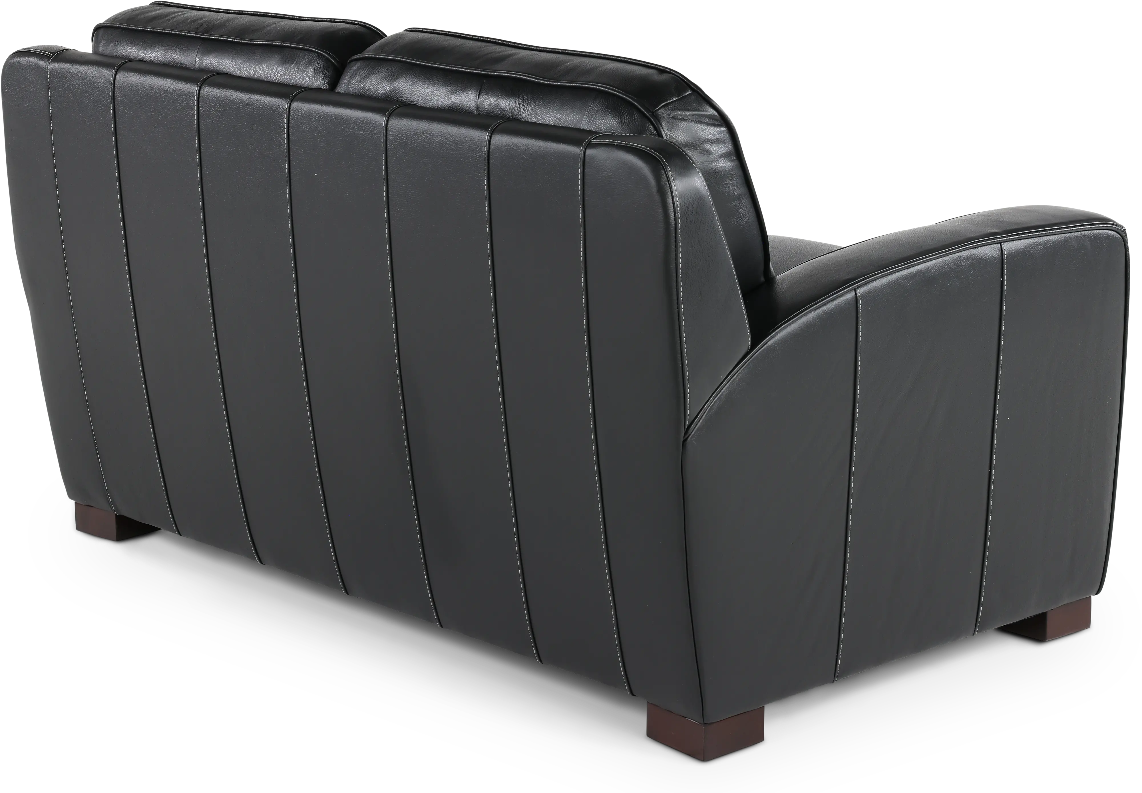 Stallion Black Leather Loveseat-6