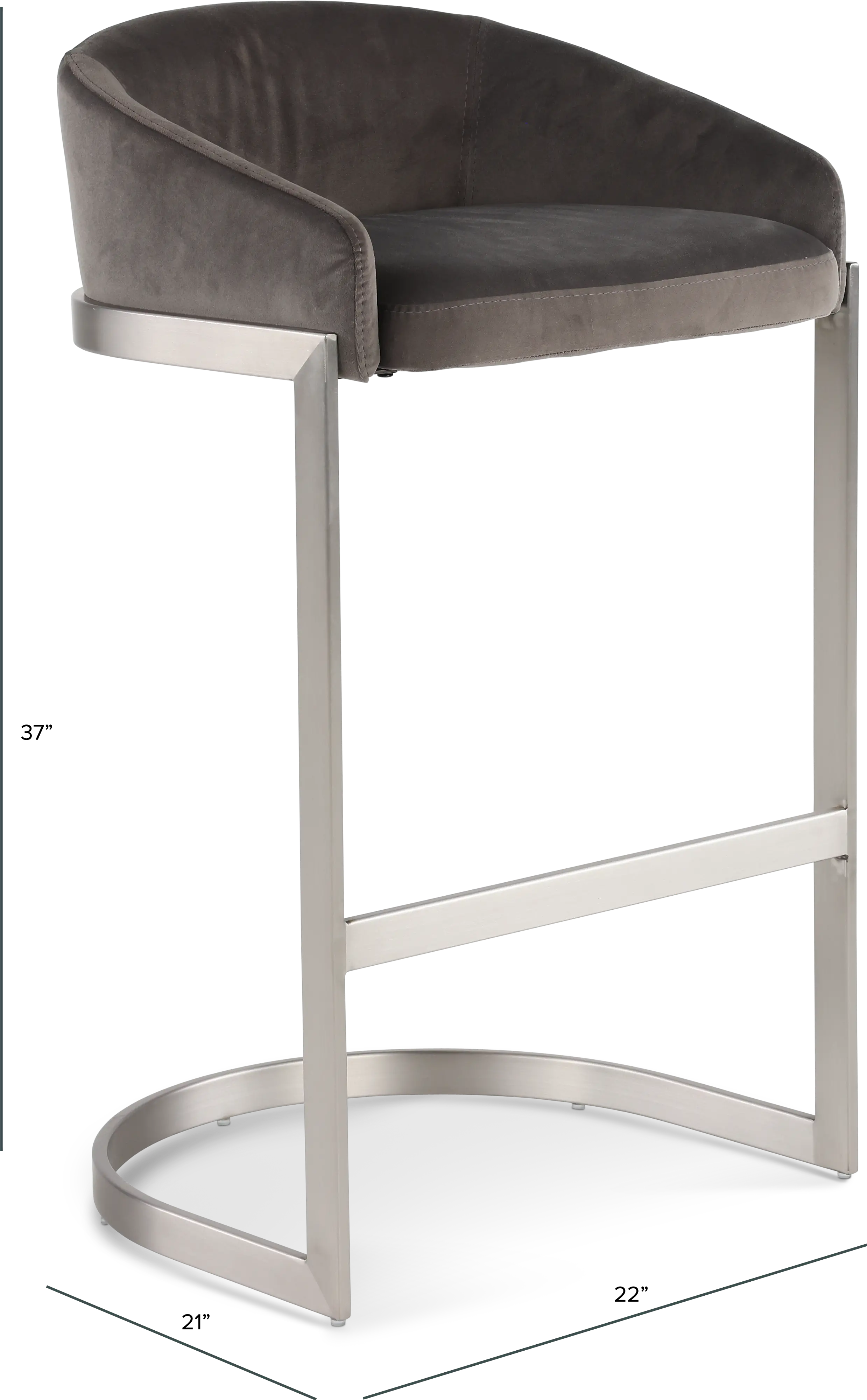 Oxford Mocha Brown and Nickel Counter Height Stool-3