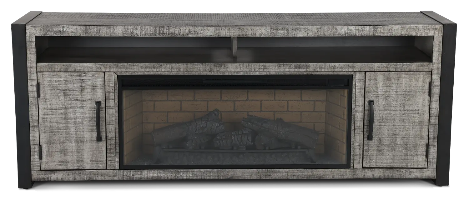 Ferrand Gray 78  Log  Fireplace TV Stand-1