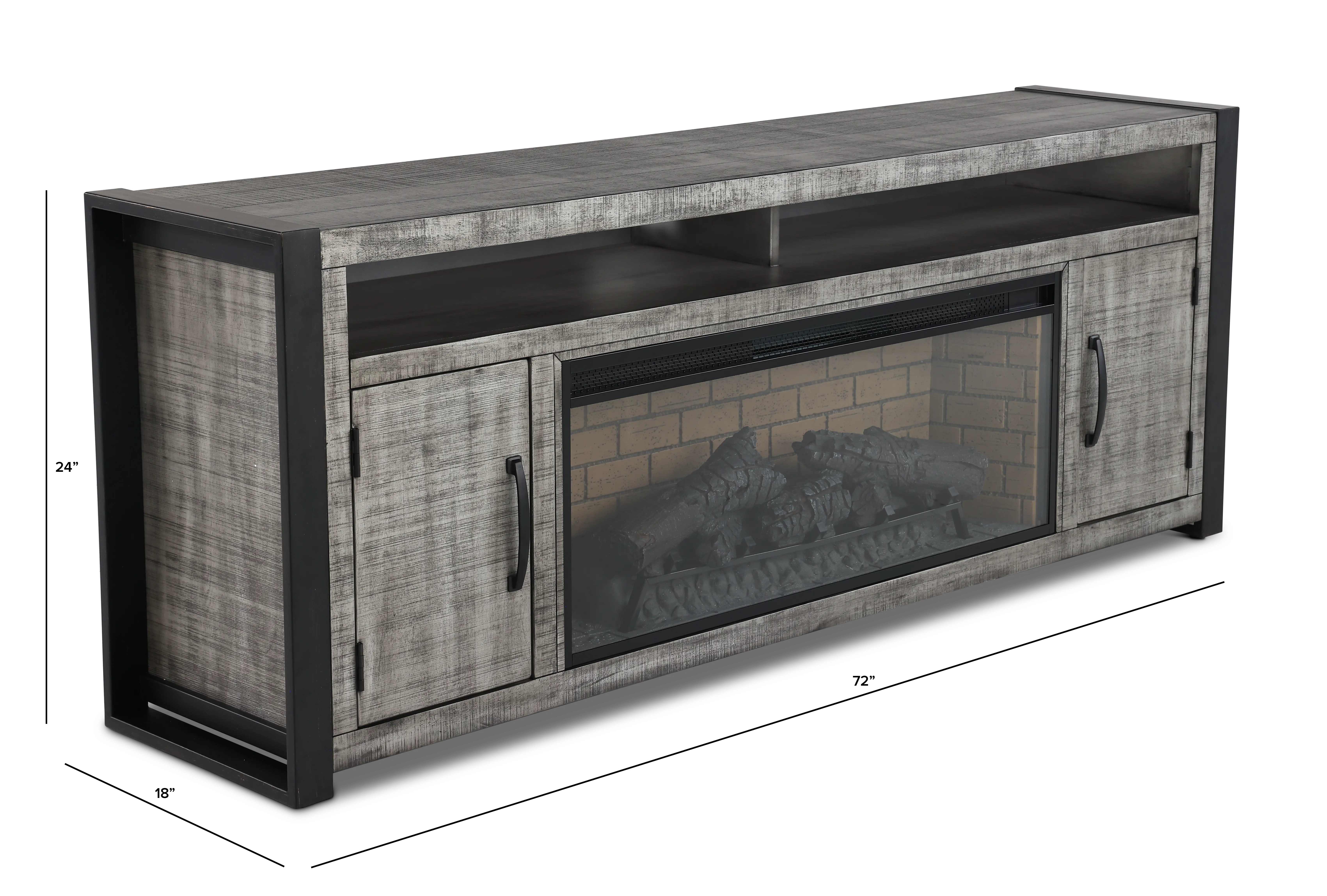 Ferrand Gray 78  Log  Fireplace TV Stand-3