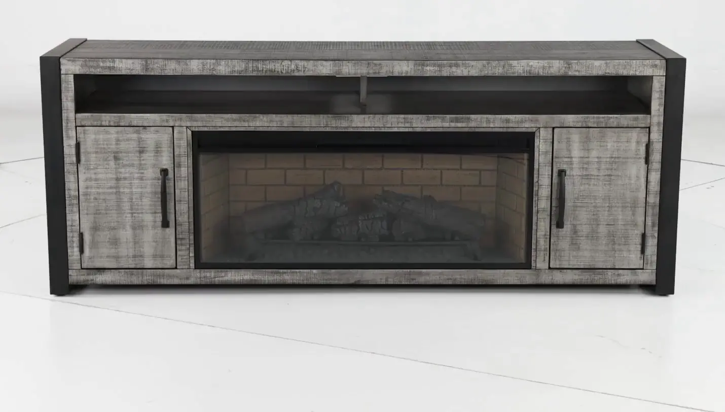 Ferrand Gray 78  Log  Fireplace TV Stand-5