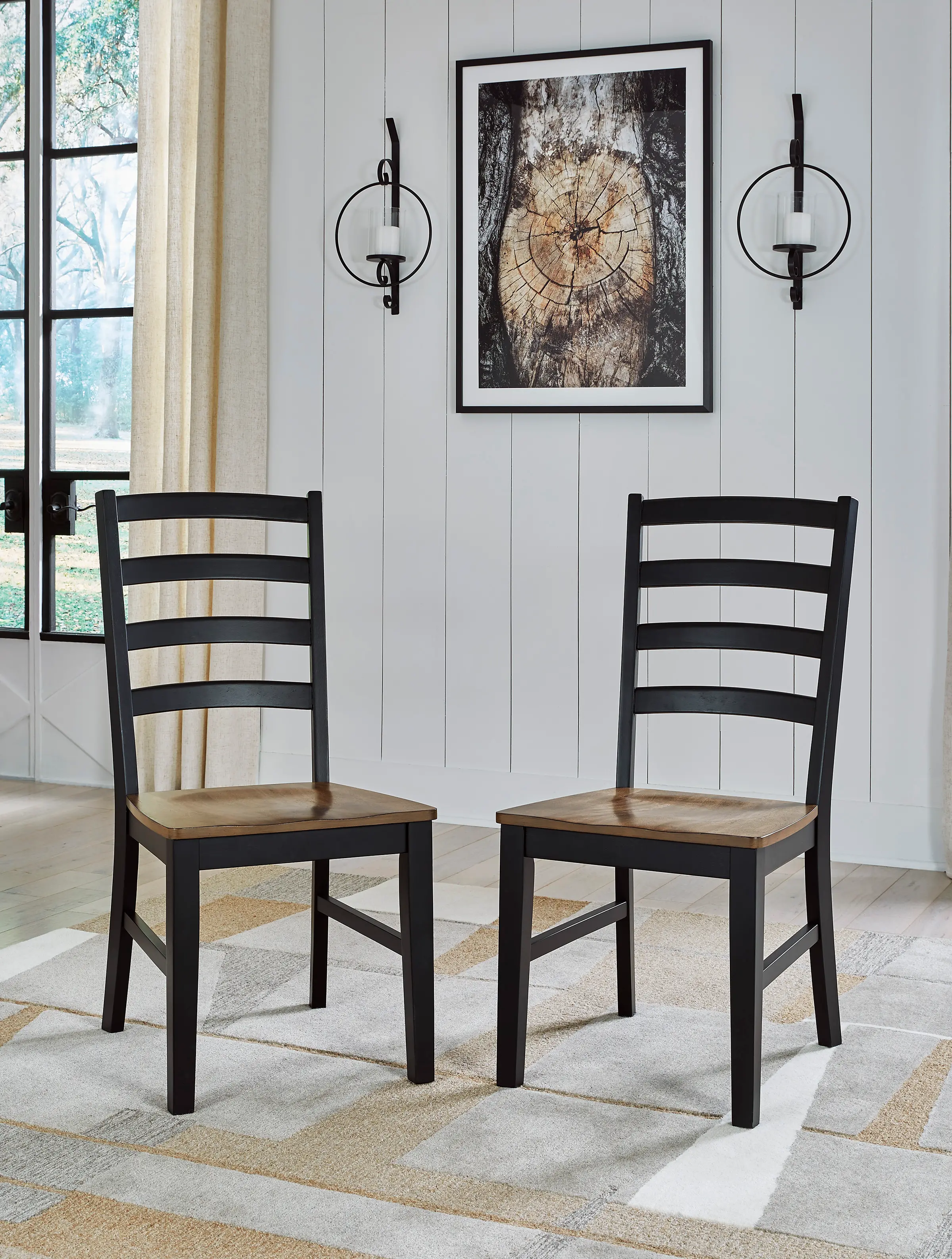 Tomley Black and Brown Dining Chair-2
