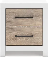 Charbitt White and Natural Nightstand