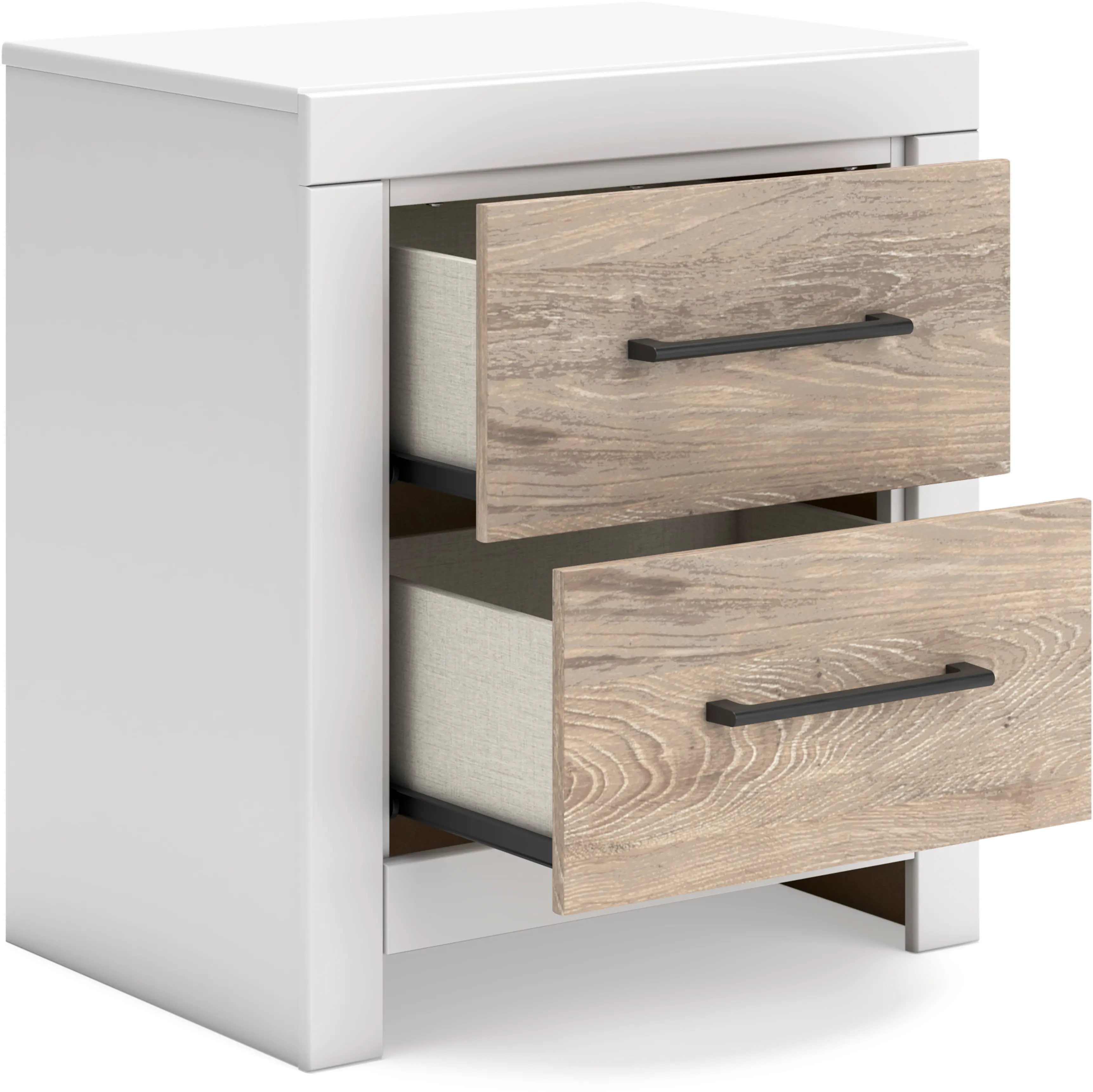 Charbitt White and Natural Nightstand-4