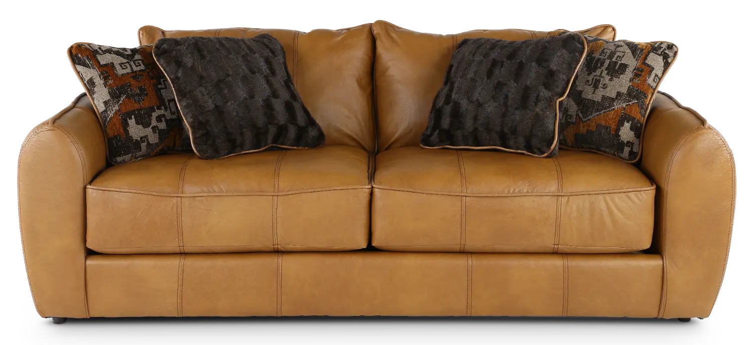 2406-03/1273-16/3073-16 Corvara Tan Leather Sofa-1