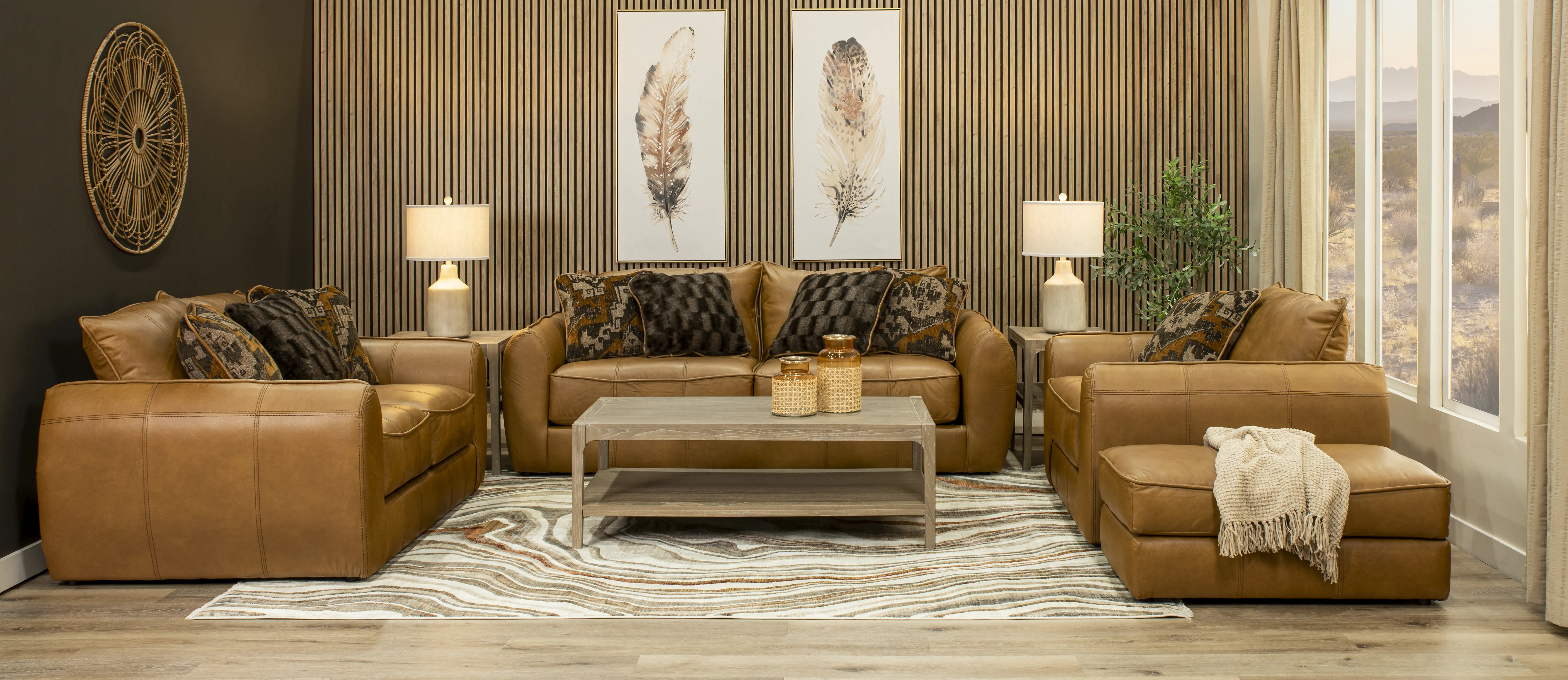 2406-03/1273-16/3073-16 Corvara Tan Leather Sofa-2