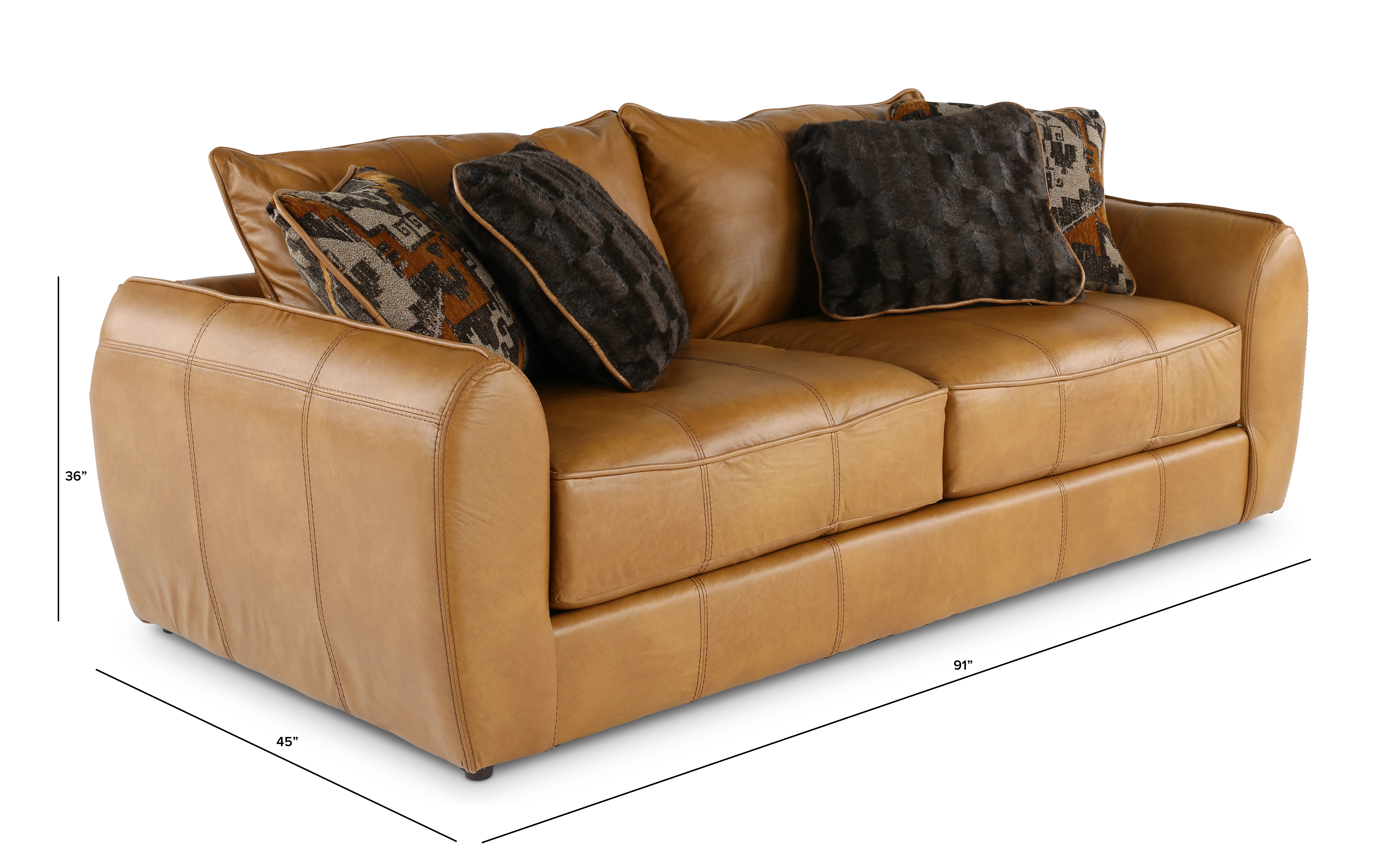 2406-03/1273-16/3073-16 Corvara Tan Leather Sofa-3
