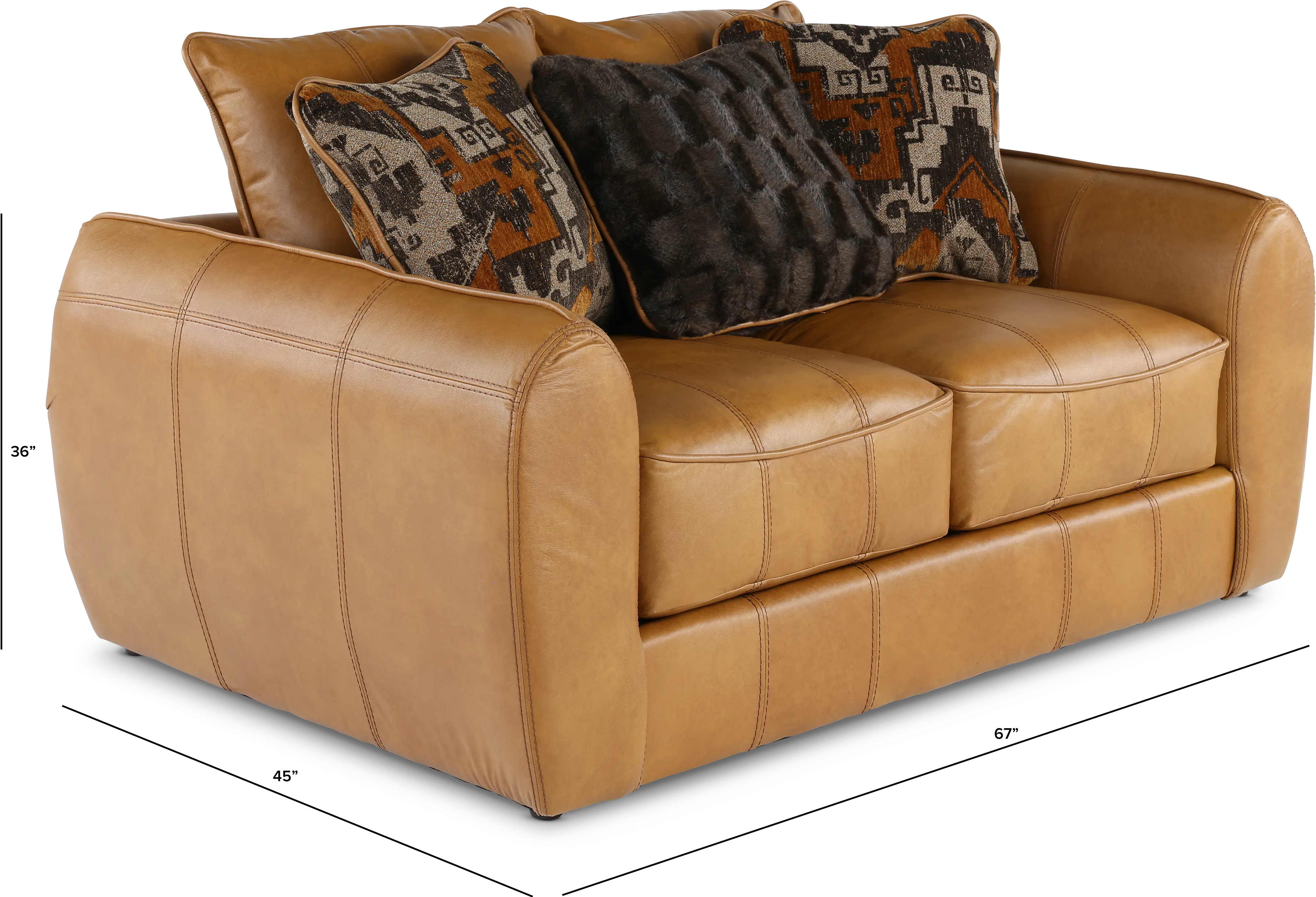 2406-02/1273-16/3073-16 Corvara Tan Leather Loveseat-1