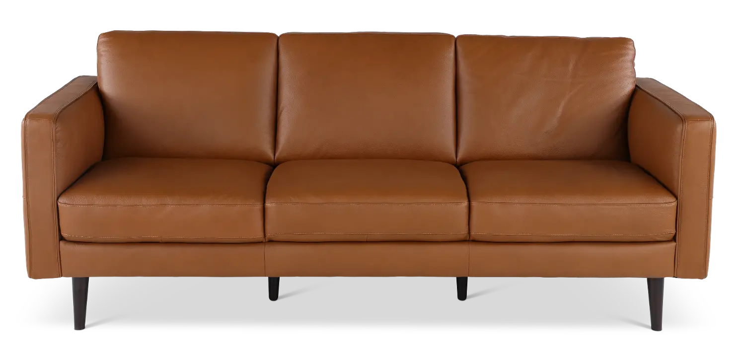 C092-064/AOD7 Destrezza Brown Leather Sofa-1
