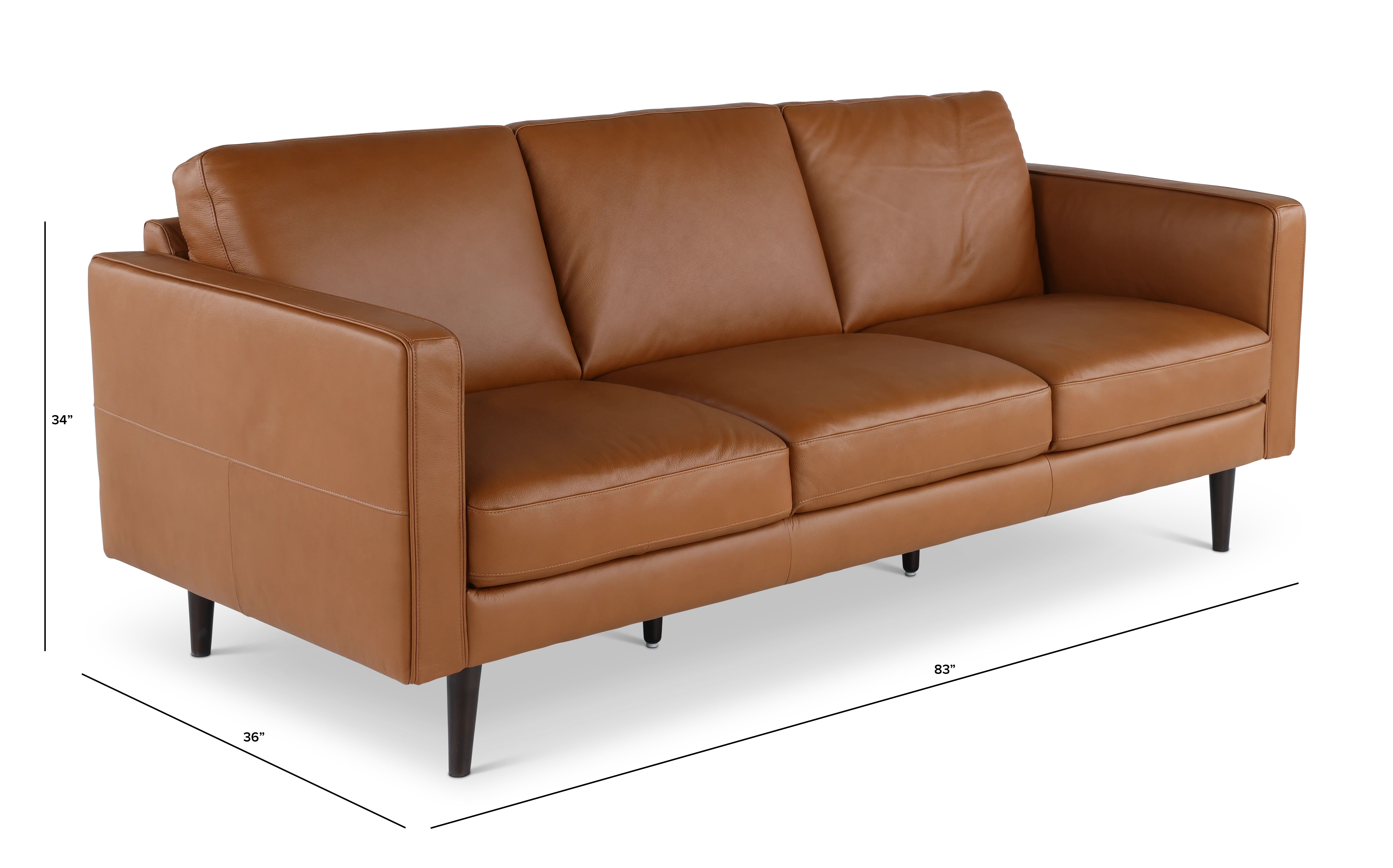 C092-064/AOD7 Destrezza Brown Leather Sofa-3