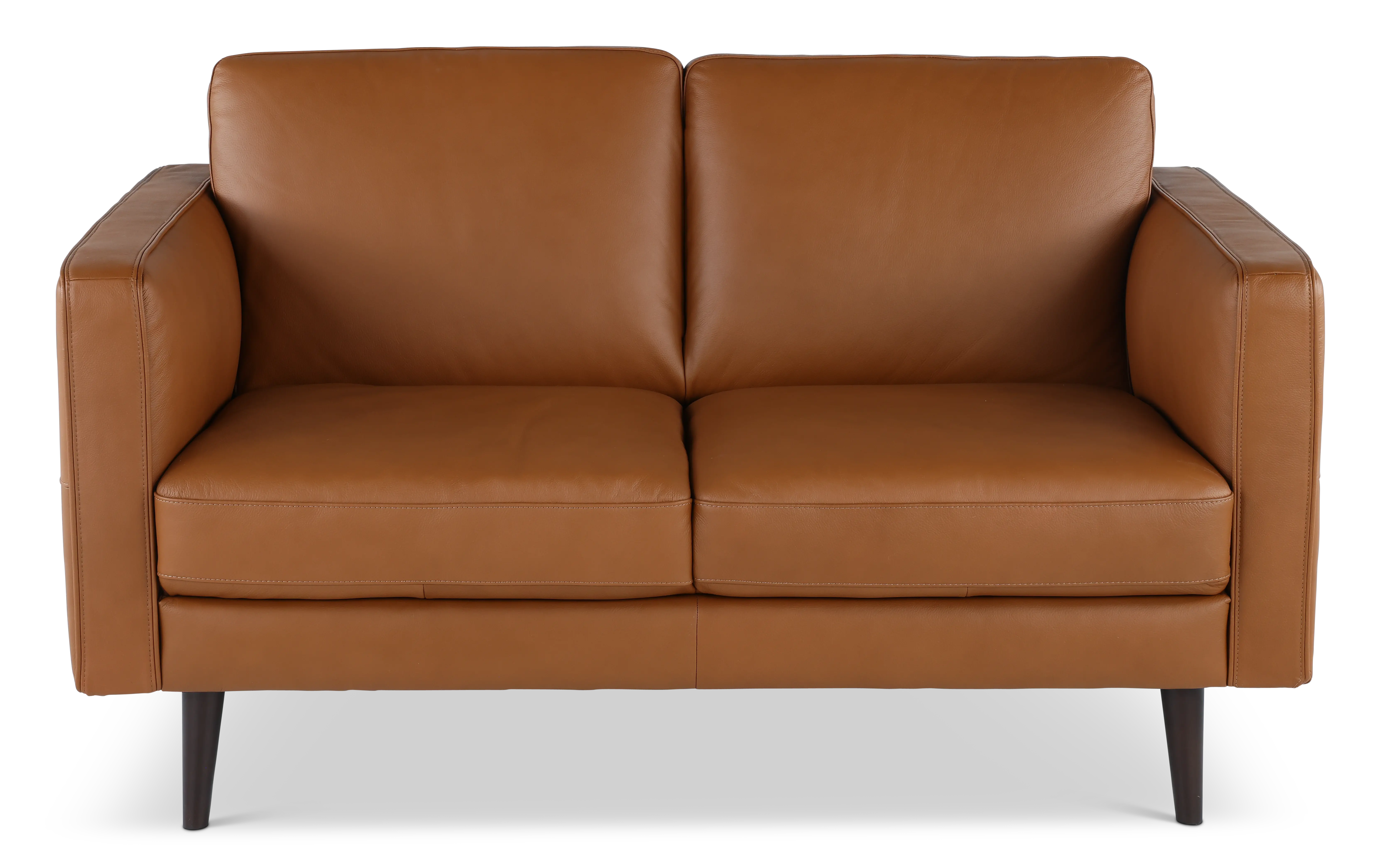 C092-005/A0D7 Destrezza Brown Leather Loveseat-1