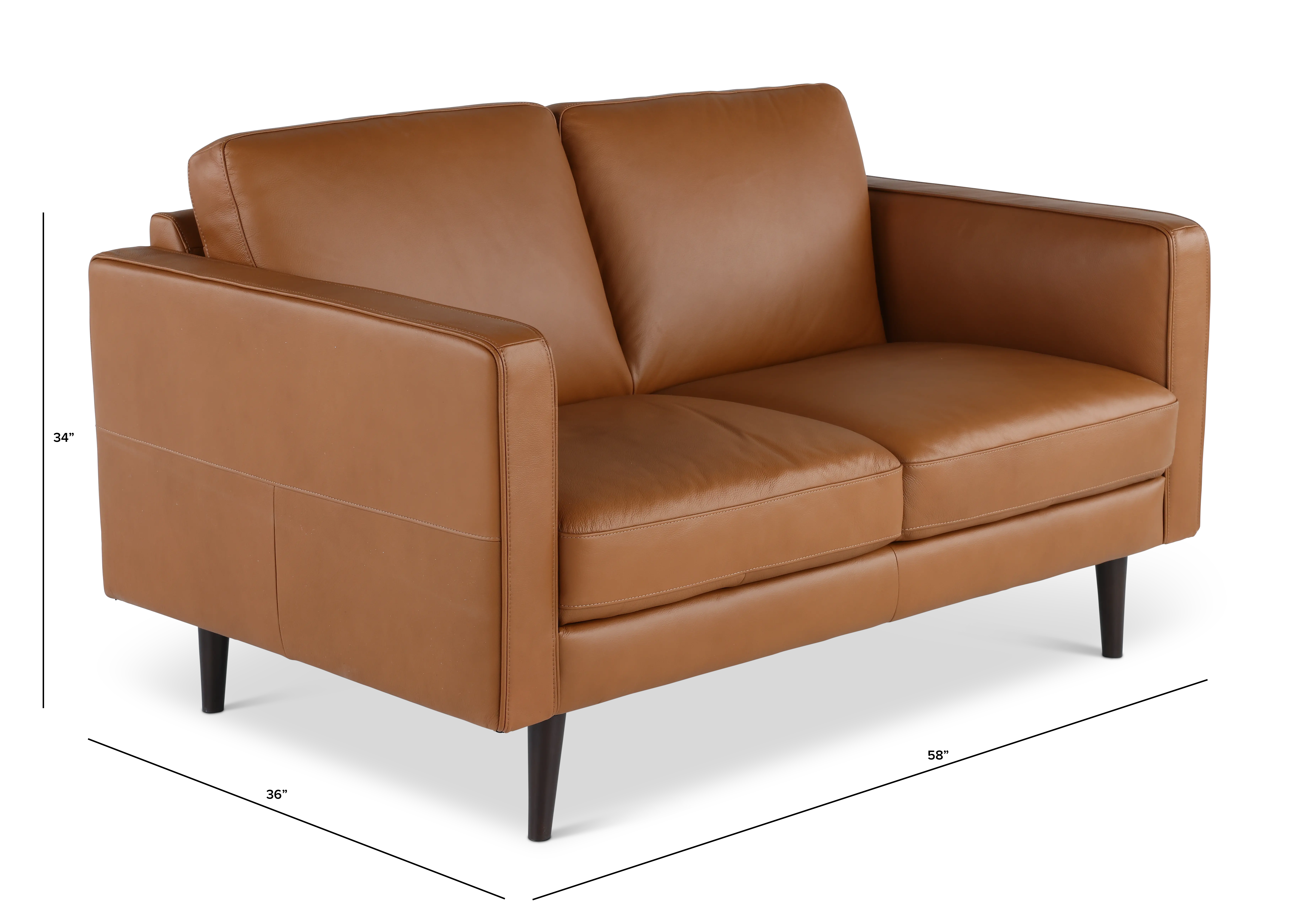 C092-005/A0D7 Destrezza Brown Leather Loveseat-3