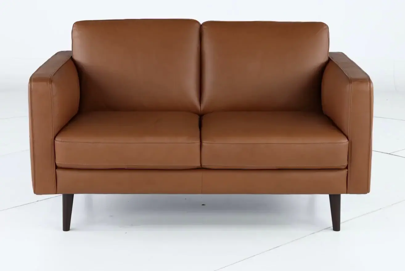 C092-005/A0D7 Destrezza Brown Leather Loveseat-5