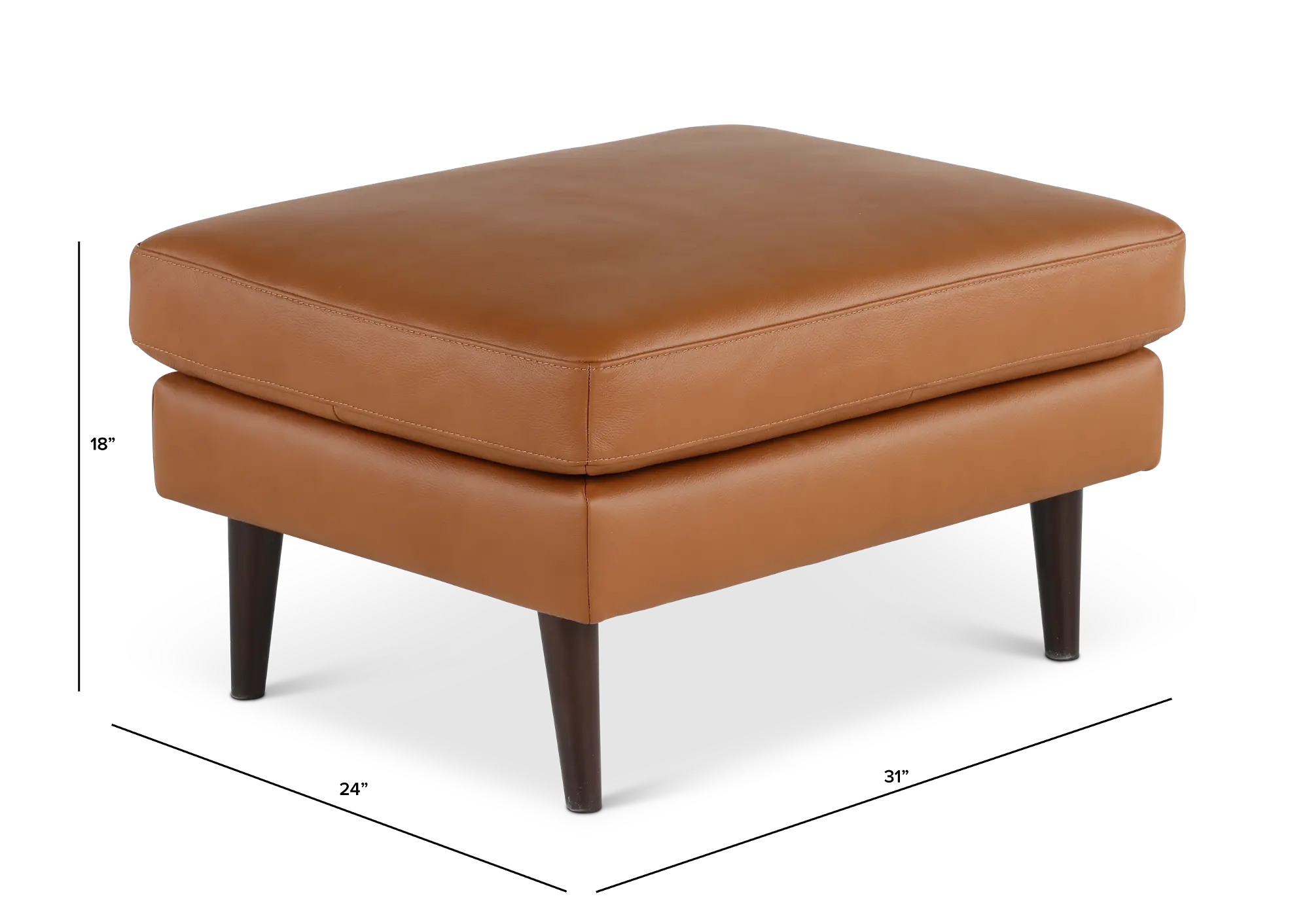 Destrezza Brown Leather Ottoman | RC Willey