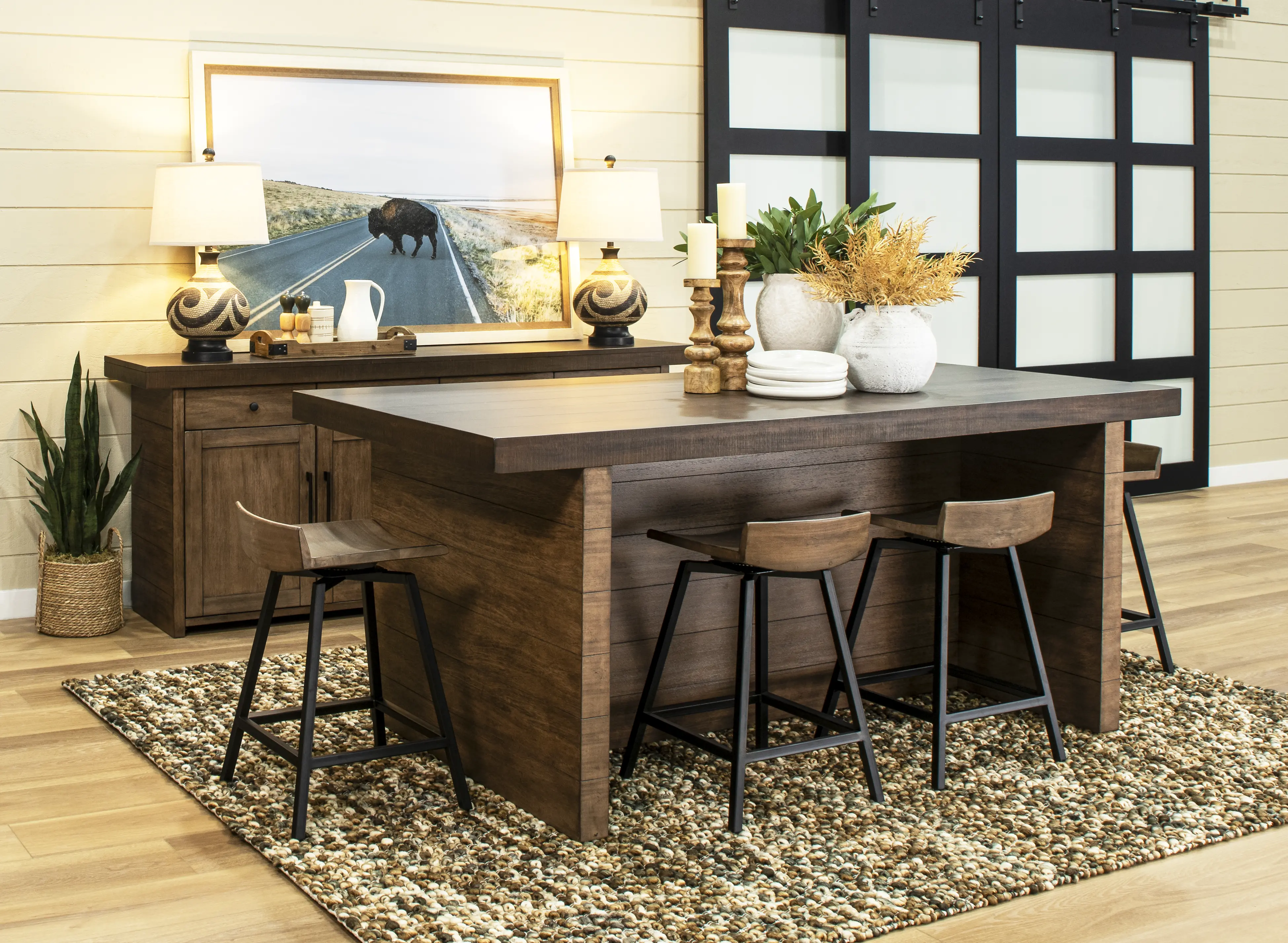 Boise Two-Tone Brown Counter Height Dining Table-2