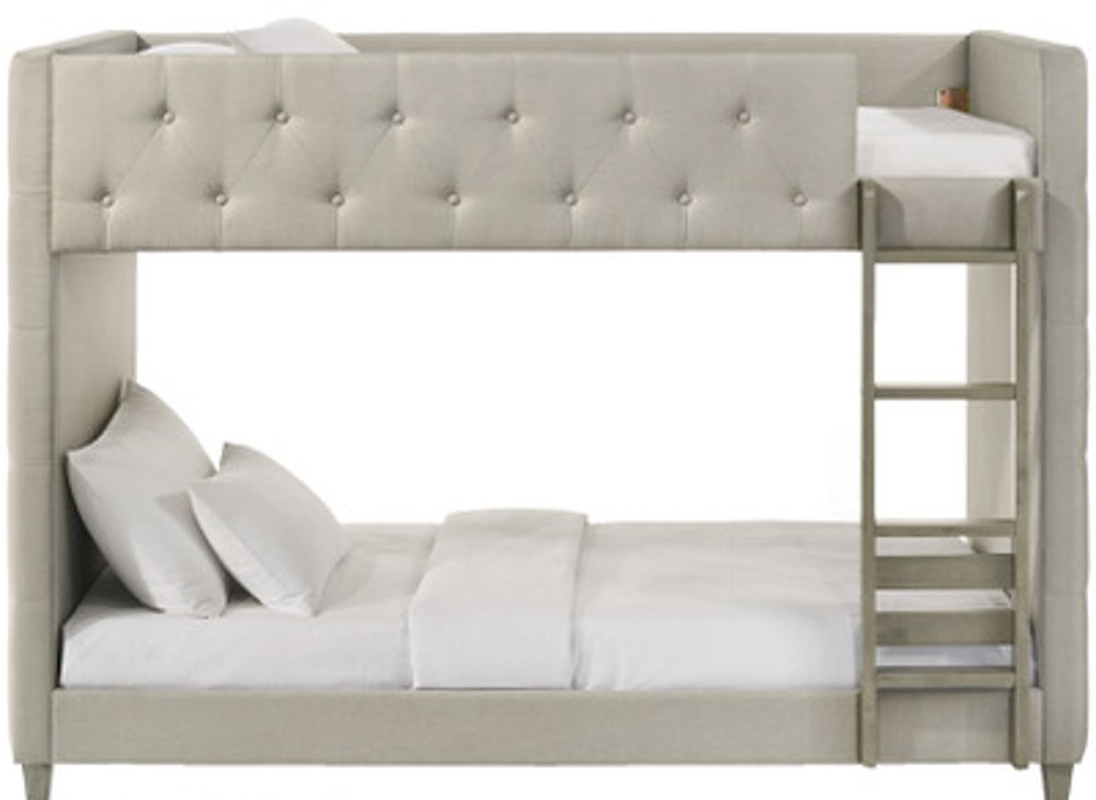 Addyson Gray Upholstered Twin-over-Twin Bunk Bed