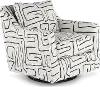 Durango Black and White Swivel Glider Chair