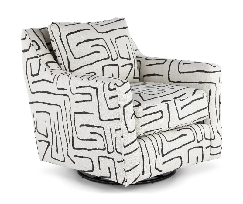Durango Black and White Swivel Glider Chair