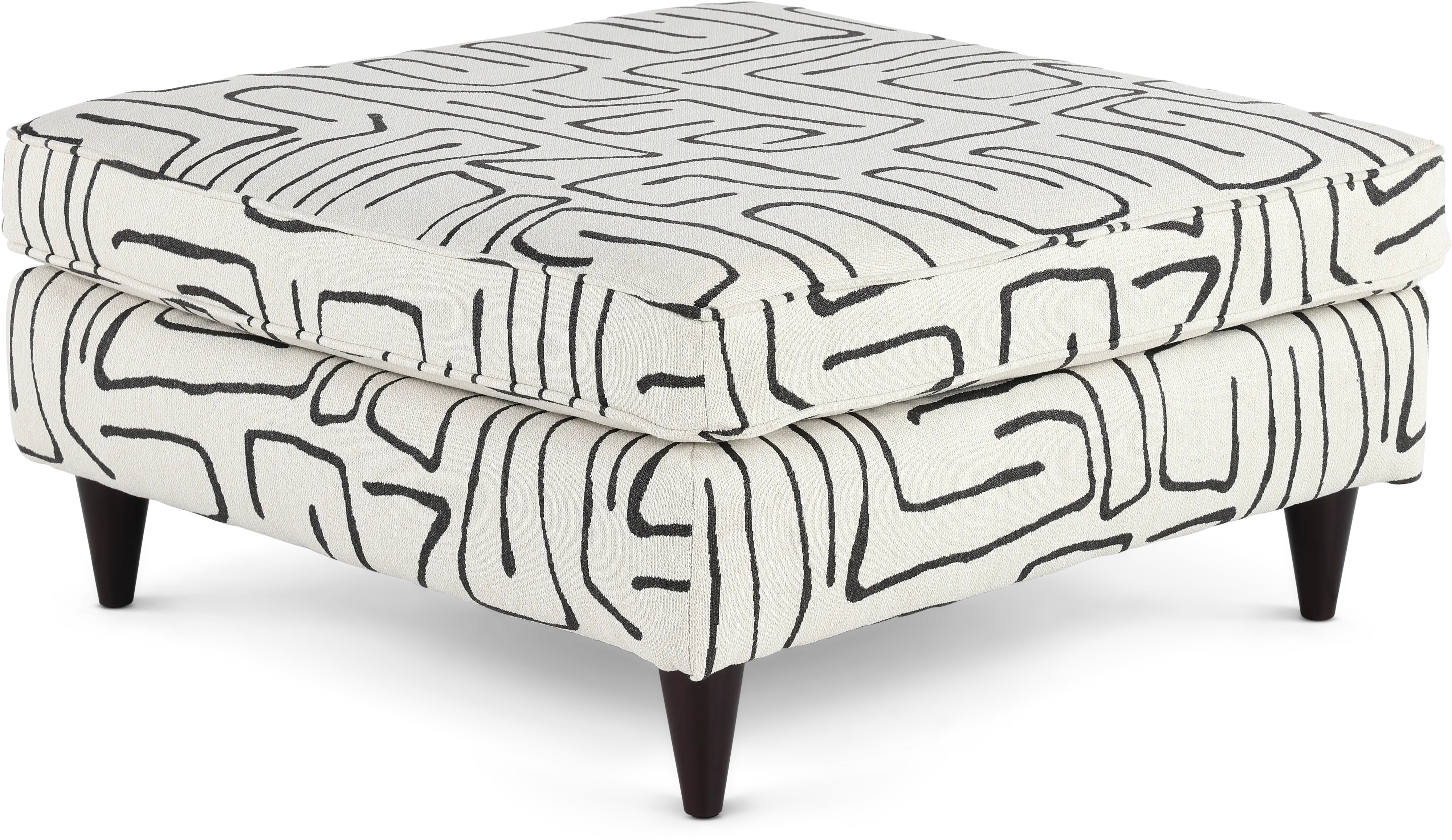 Durango Black and White Accent Ottoman-1