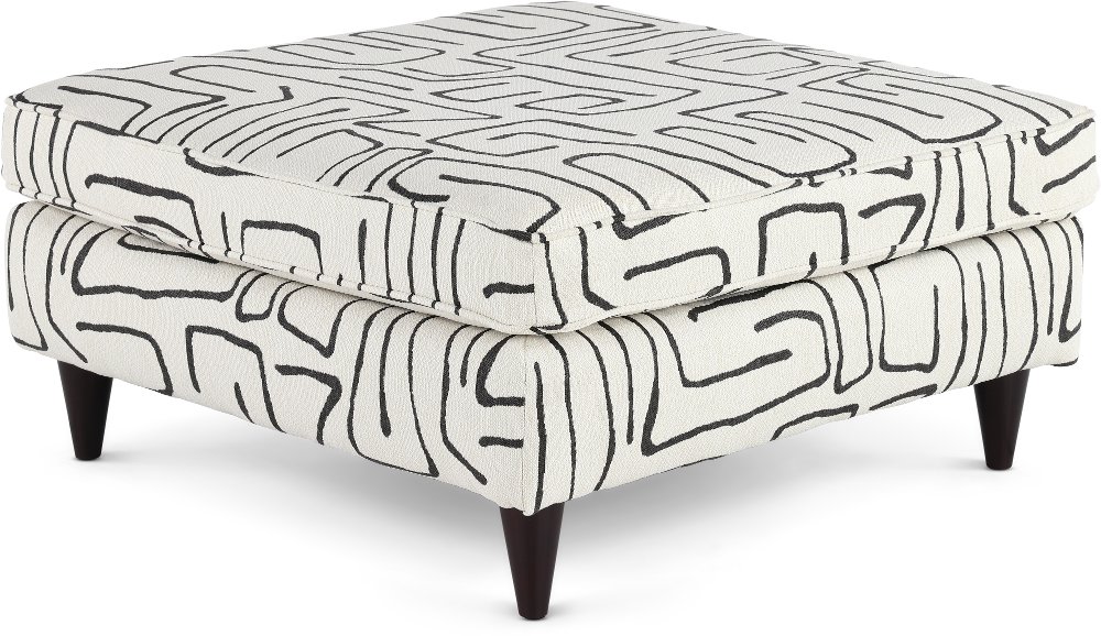Durango Black and White Accent Ottoman