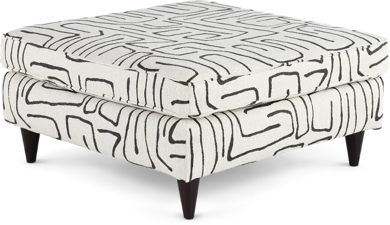 Durango Black and White Accent Ottoman