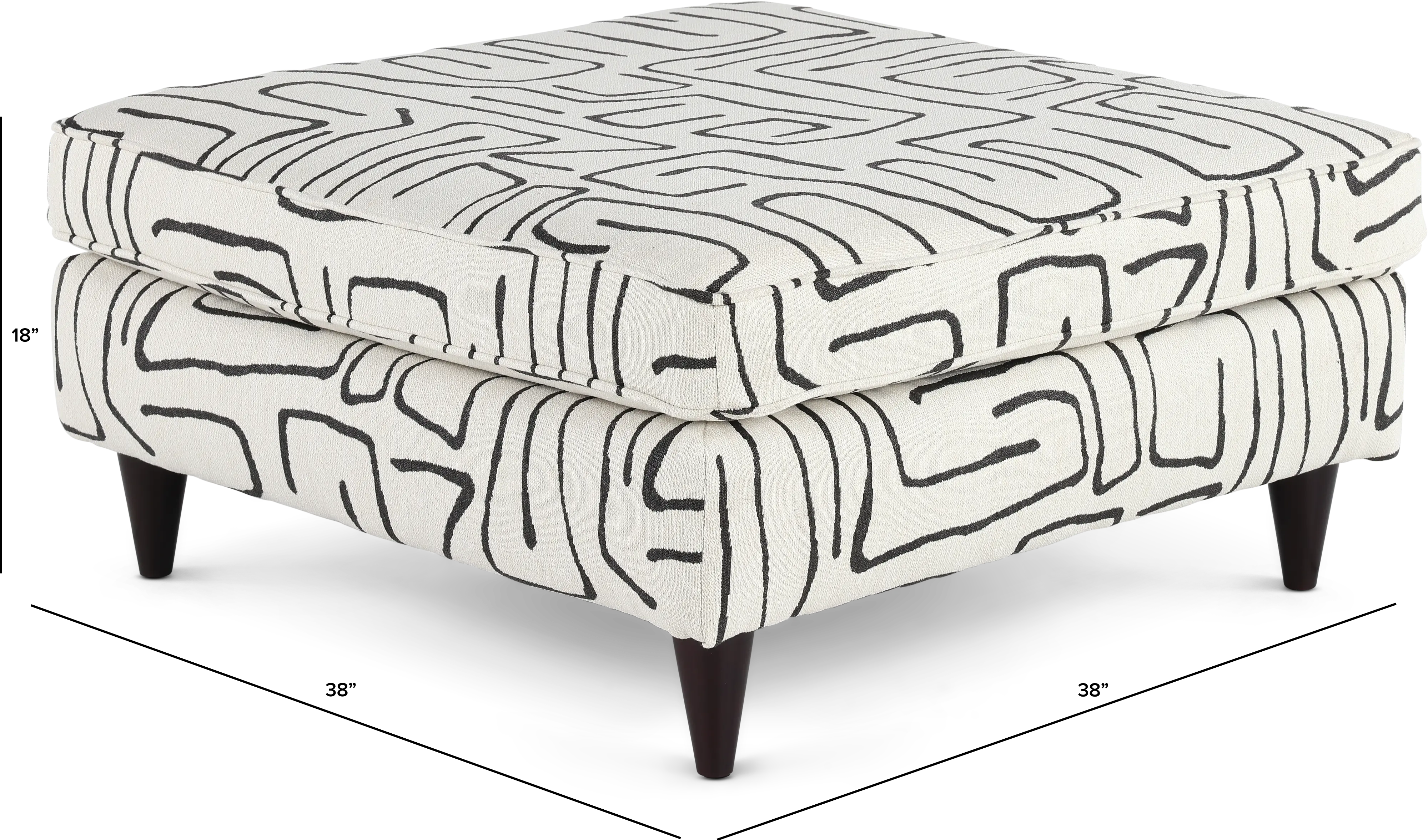 Durango Black and White Accent Ottoman-3