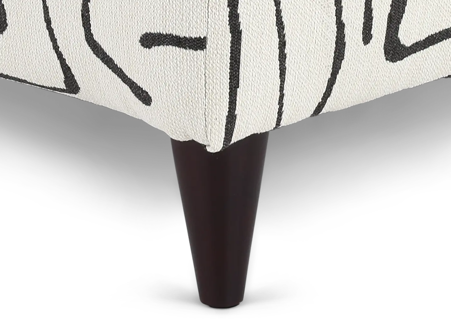 Durango Black and White Accent Ottoman-2