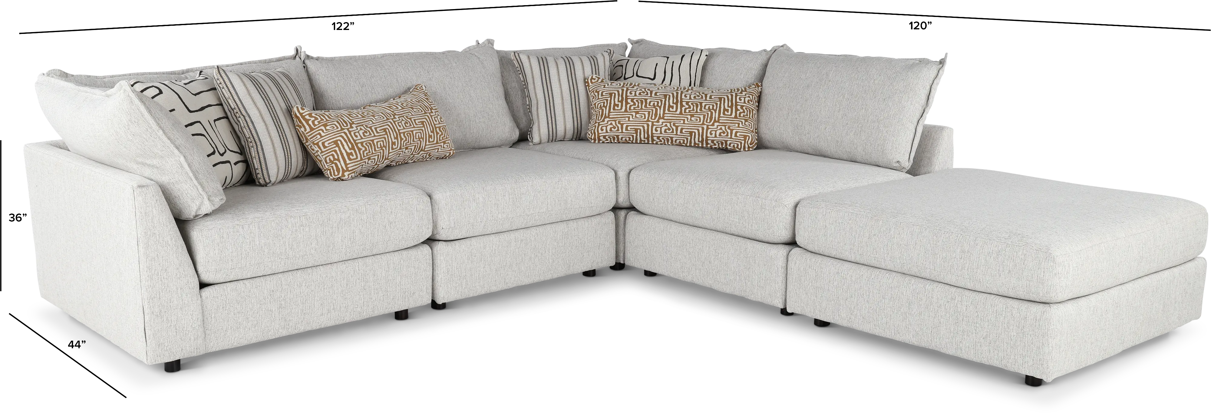 Durango Gray 5 Piece Sectional-3