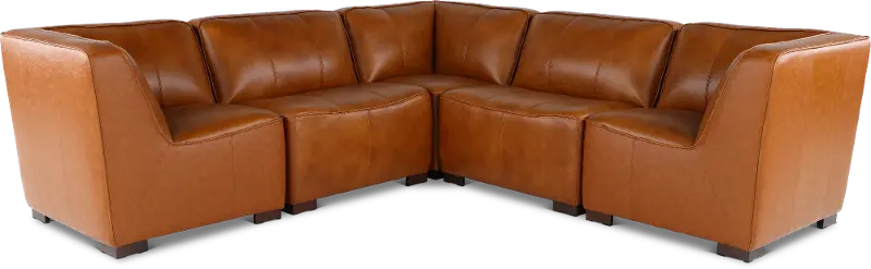 Denver Tobacco Brown 5 Piece Modular Sectional
