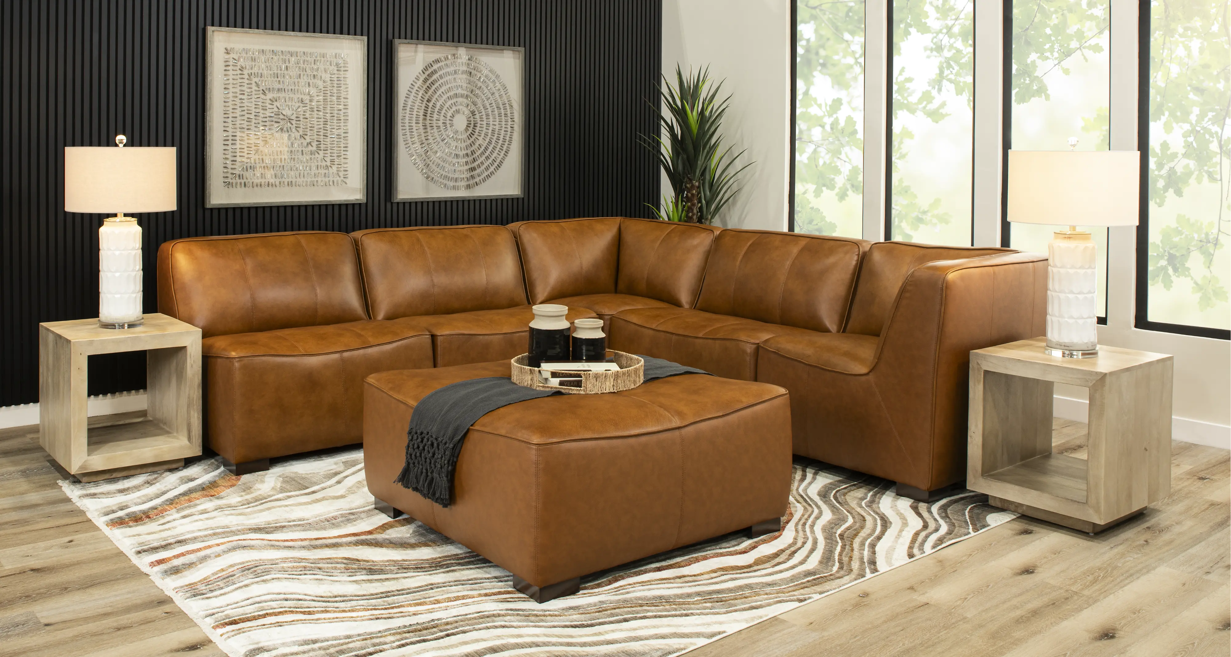 Denver Tobacco Brown 5 Piece Modular Sectional-2