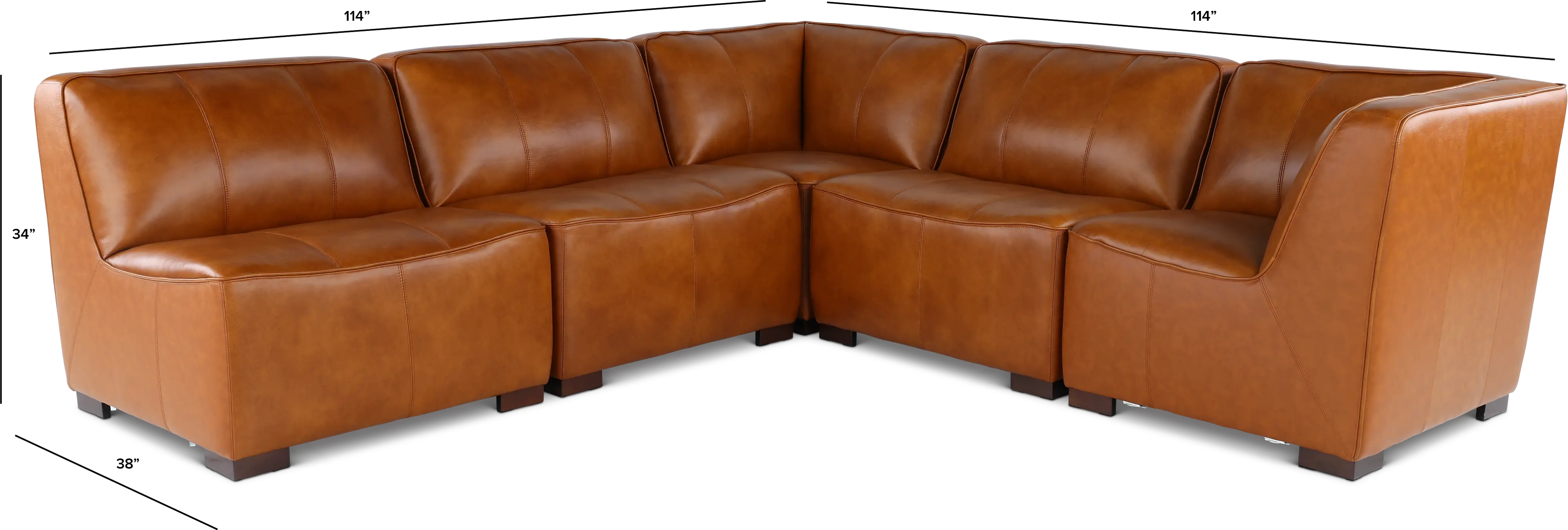 Denver Tobacco Brown 5 Piece Modular Sectional-3