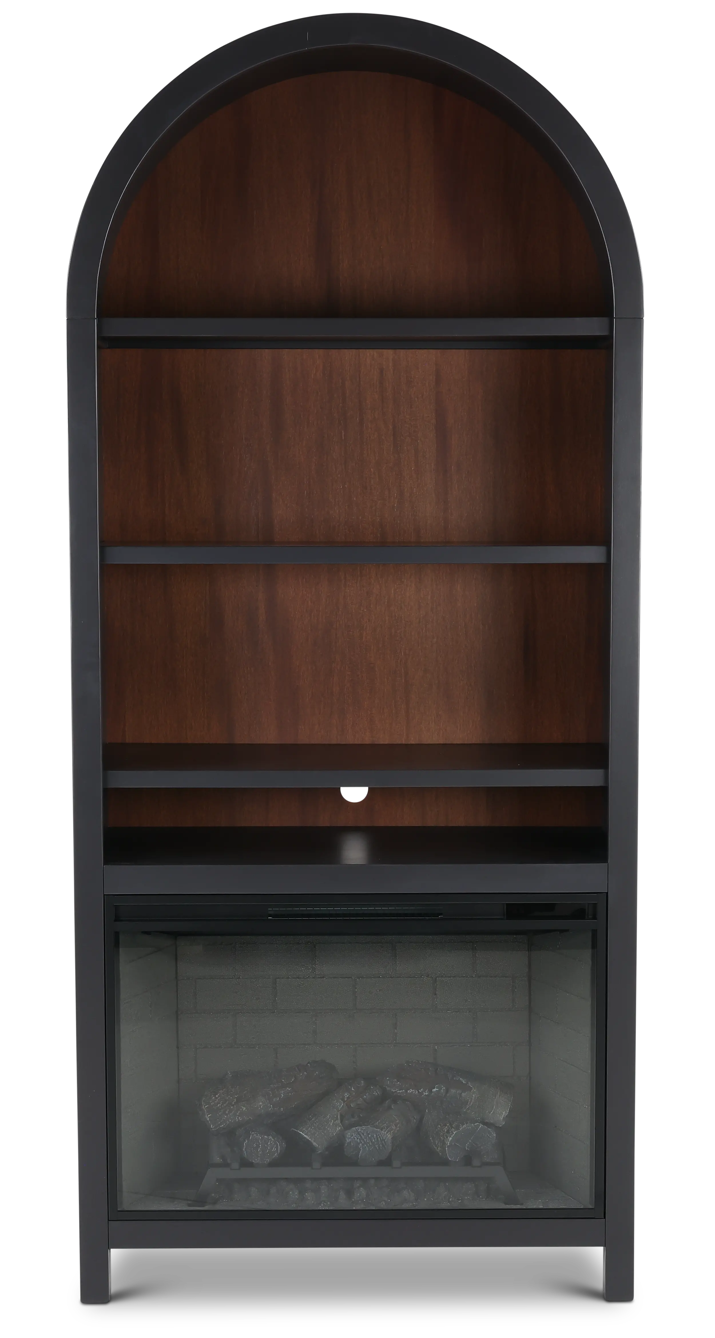 Chill Black Arch Fireplace Bookcase-1