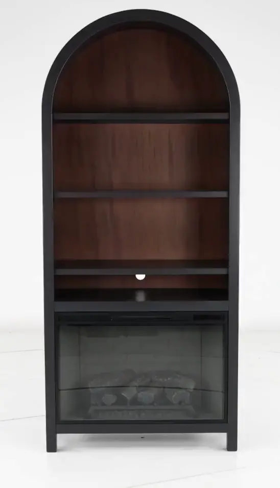 Chill Black Arch Fireplace Bookcase-5