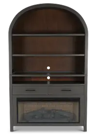 Chill Gray Wide Arch Fireplace Bookcase