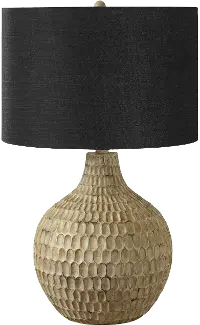 25 Inch Brown and Black Table Lamp