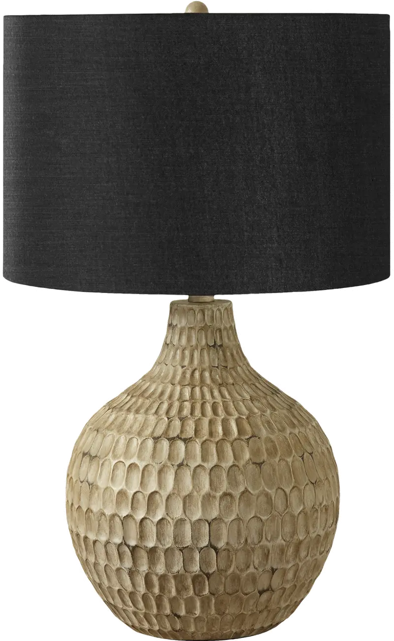 25 Inch Brown and Black Table Lamp