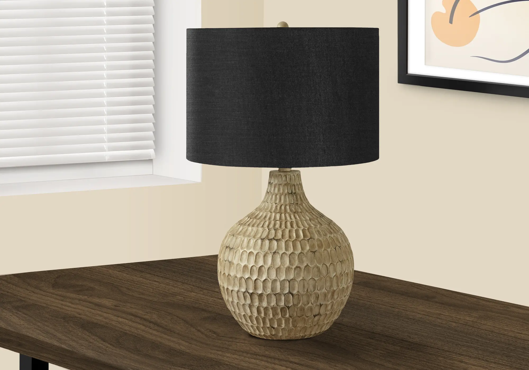 25 Inch Brown and Black Table Lamp-2