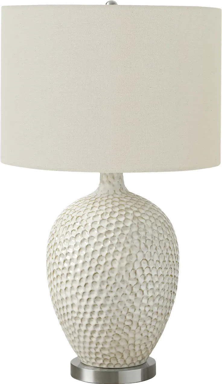 28 Inch Cream Ceramic Table Lamp-1